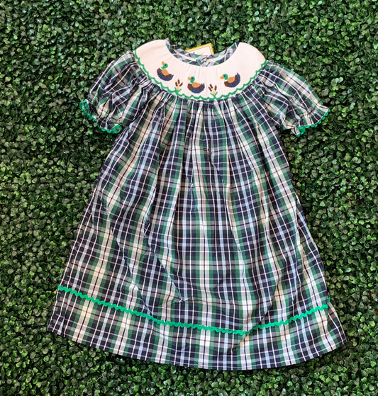 Smocked Mallard Navy/Green Bishop